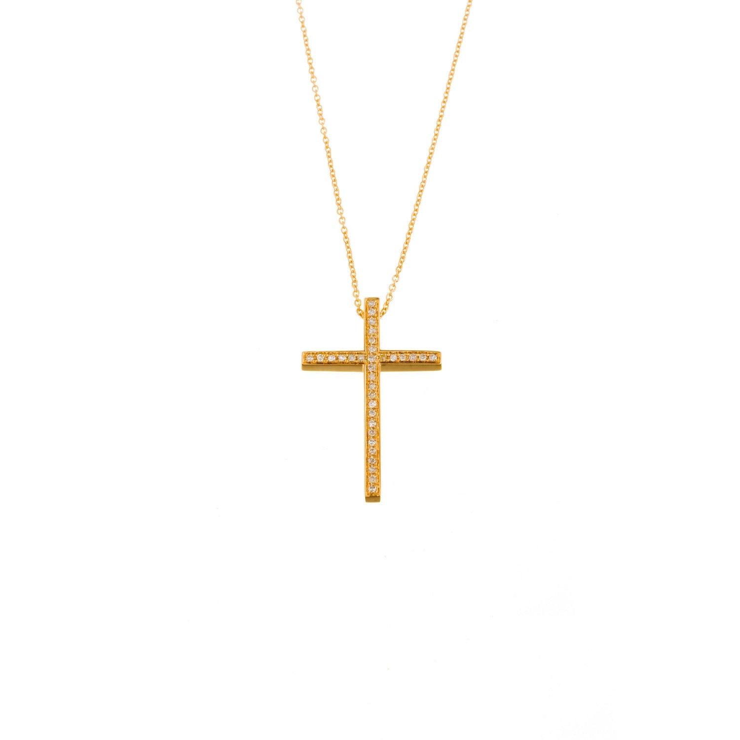 Gold and Diamond Cross Necklace