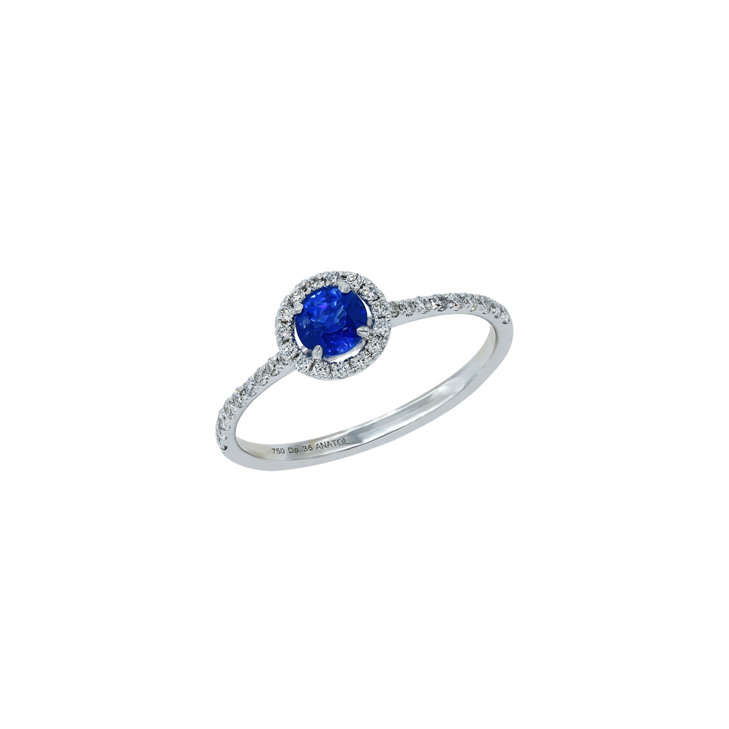 Blue Sapphire and Diamond Ring