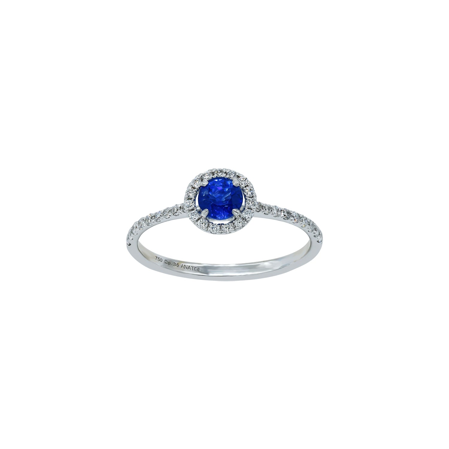 Blue Sapphire and Diamond Ring